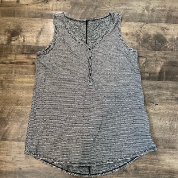 PrAna Hemp Cotton Striped V neck Tank - Picture 1 of 5